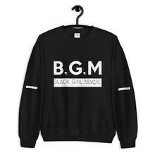 Load image into Gallery viewer, B.G.M Black Girl Magic (white band / sleeved) Unisex Sweatshirt