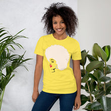 Load image into Gallery viewer, " Melanin Melanie " (red lippie / blonde afro) short-sleeve Unisex tee