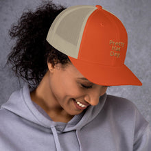 Load image into Gallery viewer, " Pretty Hat Day " (khaki stitch) Trucker Cap