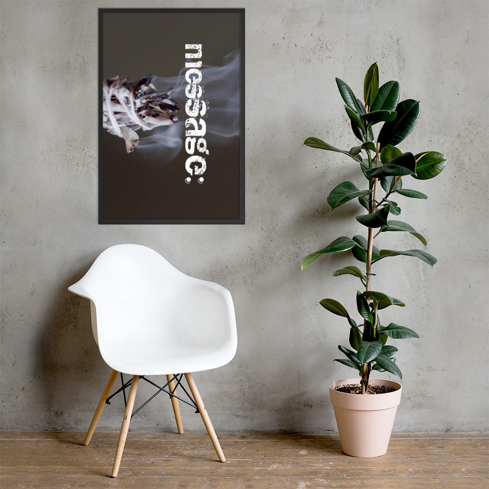 mesSAGE (black / large / 24x36) hardwood framed poster