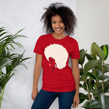 Load image into Gallery viewer, " Melanin Melanie " (red lippie / blonde afro) short-sleeve Unisex tee