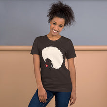 Load image into Gallery viewer, " Melanin Melanie " (red lippie / blonde afro) short-sleeve unisex tee