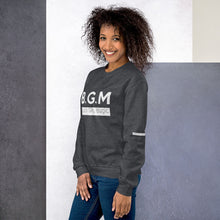 Load image into Gallery viewer, B.G.M Black Girl Magic (white band / sleeved) Unisex Sweatshirt