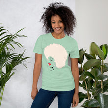 Load image into Gallery viewer, " Melanin Melanie " (red lippie / blonde afro) short-sleeve Unisex tee