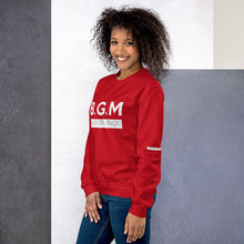 Load image into Gallery viewer, B.G.M Black Girl Magic (white band / sleeved) Unisex Sweatshirt