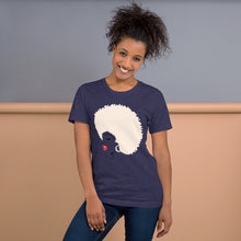 Load image into Gallery viewer, " Melanin Melanie " (red lippie / blonde afro) short-sleeve unisex tee
