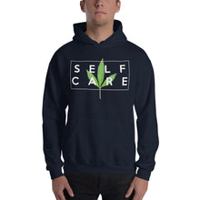 Load image into Gallery viewer, " Self Care " ( cannabis / white ) Hooded Sweatshirt