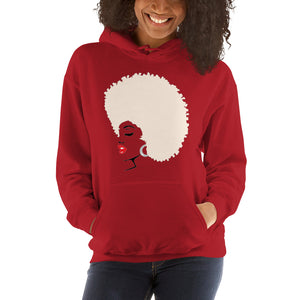 " Melanin Melanie " (red lippie / blonde afro) Hooded Sweatshirt