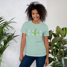 Load image into Gallery viewer, " Self Care " ( cannabis / white ) short-sleeve unisex tee