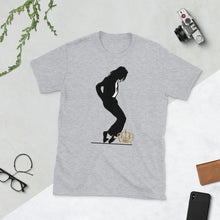 Load image into Gallery viewer, Michael Jackson Black Silhouette Crown on Down Short-Sleeve Unisex tee