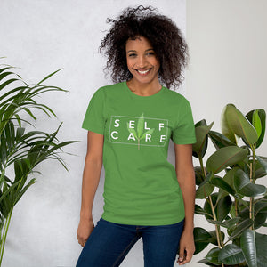 " Self Care " ( cannabis / white ) short-sleeve unisex tee
