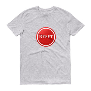 Reset Button (white) Anvil 980 unisex short-sleeve t-shirt