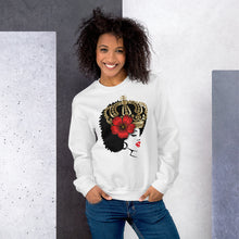 Load image into Gallery viewer, Melanin Melanie (with crown & rose) Unisex Sweatshirt