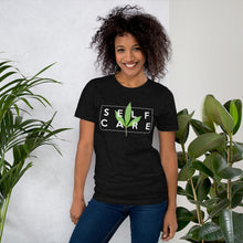Load image into Gallery viewer, " Self Care " ( cannabis / white ) short-sleeve unisex tee