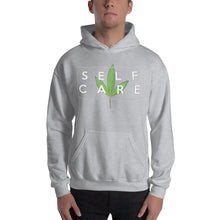 Load image into Gallery viewer, " Self Care " ( cannabis / white ) Hooded Sweatshirt