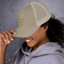 Load image into Gallery viewer, " Pretty Hat Day " (khaki stitch) Trucker Cap