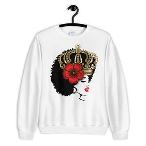 Melanin Melanie (with crown & rose) Unisex Sweatshirt