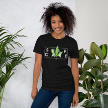 Load image into Gallery viewer, " Self Care " ( cannabis / white ) short-sleeve unisex tee