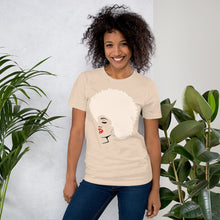 Load image into Gallery viewer, " Melanin Melanie " (red lippie / blonde afro) short-sleeve Unisex tee