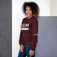 Load image into Gallery viewer, B.G.M Black Girl Magic (white band / sleeved) Unisex Sweatshirt