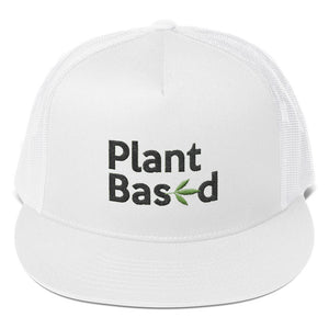 " Plant Based " cannabis CBD  ( black letter ) Trucker Cap