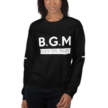 Load image into Gallery viewer, B.G.M Black Girl Magic (white band / sleeved) Unisex Sweatshirt