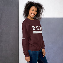 Load image into Gallery viewer, B.G.M Black Girl Magic (white band / sleeved) Unisex Sweatshirt