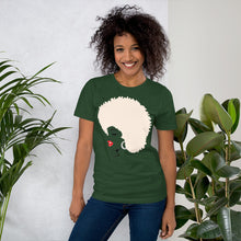 Load image into Gallery viewer, " Melanin Melanie " (red lippie / blonde afro) short-sleeve Unisex tee