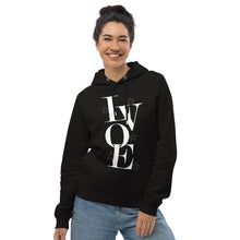 Load image into Gallery viewer, LV Wear "Love" Unisex pullover hoodie (black w/white stars)