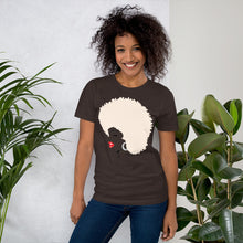 Load image into Gallery viewer, " Melanin Melanie " (red lippie / blonde afro) short-sleeve Unisex tee