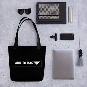 " Add to Bag " shopping cart  button (black) Tote bag