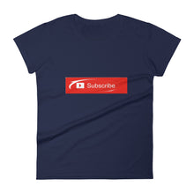 Load image into Gallery viewer, You Tube inspired "Subscribe" (shine) Women's short sleeve tee
