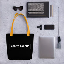 Load image into Gallery viewer, " Add to Bag " shopping cart  button (black) Tote bag