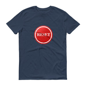 Reset Button (white) Anvil 980 unisex short-sleeve t-shirt