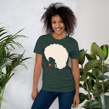 Load image into Gallery viewer, " Melanin Melanie " (red lippie / blonde afro) short-sleeve Unisex tee
