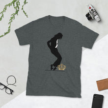 Load image into Gallery viewer, Michael Jackson Black Silhouette Crown on Down Short-Sleeve Unisex tee