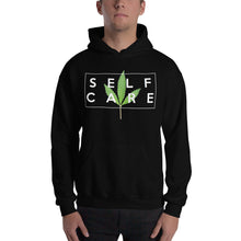 Load image into Gallery viewer, " Self Care " ( cannabis / white ) Hooded Sweatshirt