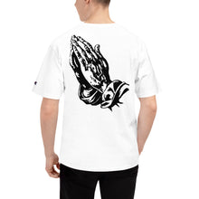Load image into Gallery viewer, Thinkin' of the Master's Plan (prayer hands front and back) Men's Champion⢠T-Shirt