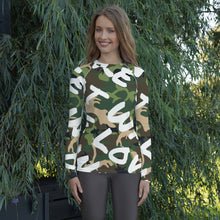 Load image into Gallery viewer, Make Love Not War™ Long Sleeve Fitted Women's Rash Guard Shirt