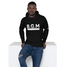 Load image into Gallery viewer, B.G.M (Black Guy Magic / white band / sleeved) Unisex Hoodie