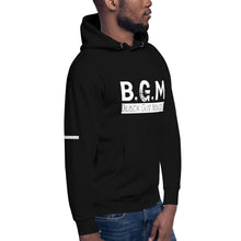 Load image into Gallery viewer, B.G.M (Black Guy Magic / white band / sleeved) Unisex Hoodie