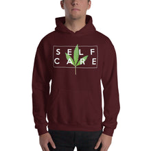 Load image into Gallery viewer, " Self Care " ( cannabis / white ) Hooded Sweatshirt
