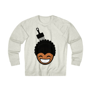 " Black Boy Afro n' Pick " Unisex French Terry Crew Sweatshirt (Oatmeal)