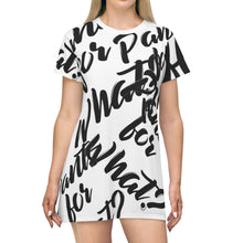 Load image into Gallery viewer, &quot;PANTS FOR WHAT&quot; (white) T-shirt Dress