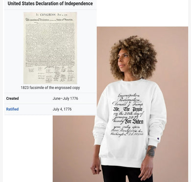U.S. Constitution Designed Emancipation Trump - Biden TeeAllAboutIt x Champion Sweatshirt