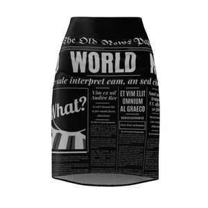 World News Newspaper Women's Pencil Skirt (black)
