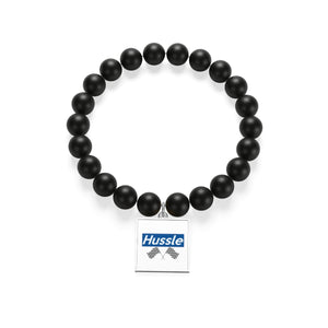" Hussle (To Be Continued) "🌠 Matte Black Onyx Bracelet