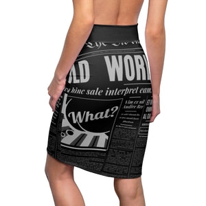 World News Newspaper Women's Pencil Skirt (black)