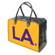 Load image into Gallery viewer, LA Los Angeles  Lakers colors LEATHER Carry on Travel / Gym / Handbag