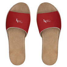 Load image into Gallery viewer, LVWear Leather Sliders (red/mini letter)